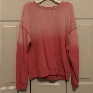 light pink and red sweatshirt
